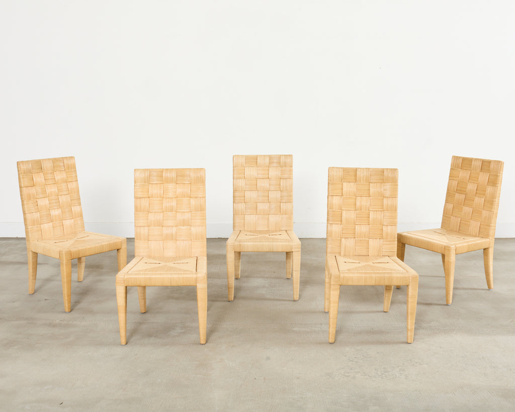 Set of John Hutton for Donghia Block Island Cane Dining Chairs