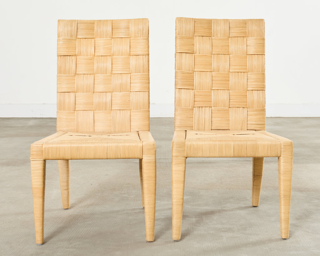 Set of John Hutton for Donghia Block Island Cane Dining Chairs