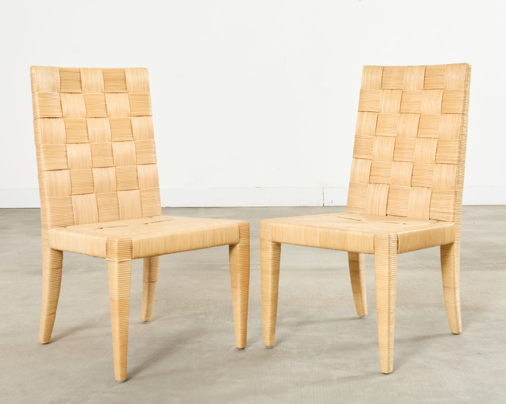 Set of John Hutton for Donghia Block Island Cane Dining Chairs