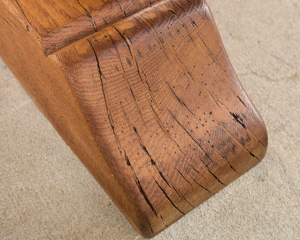 French Provincial Oak Country Farmhouse Trestle Dining Table
