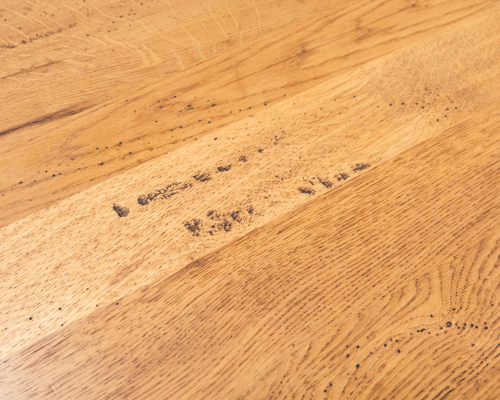 French Provincial Oak Country Farmhouse Trestle Dining Table