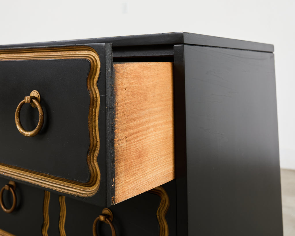 Set of Three Dorothy Draper Espana Chests in Black Bean