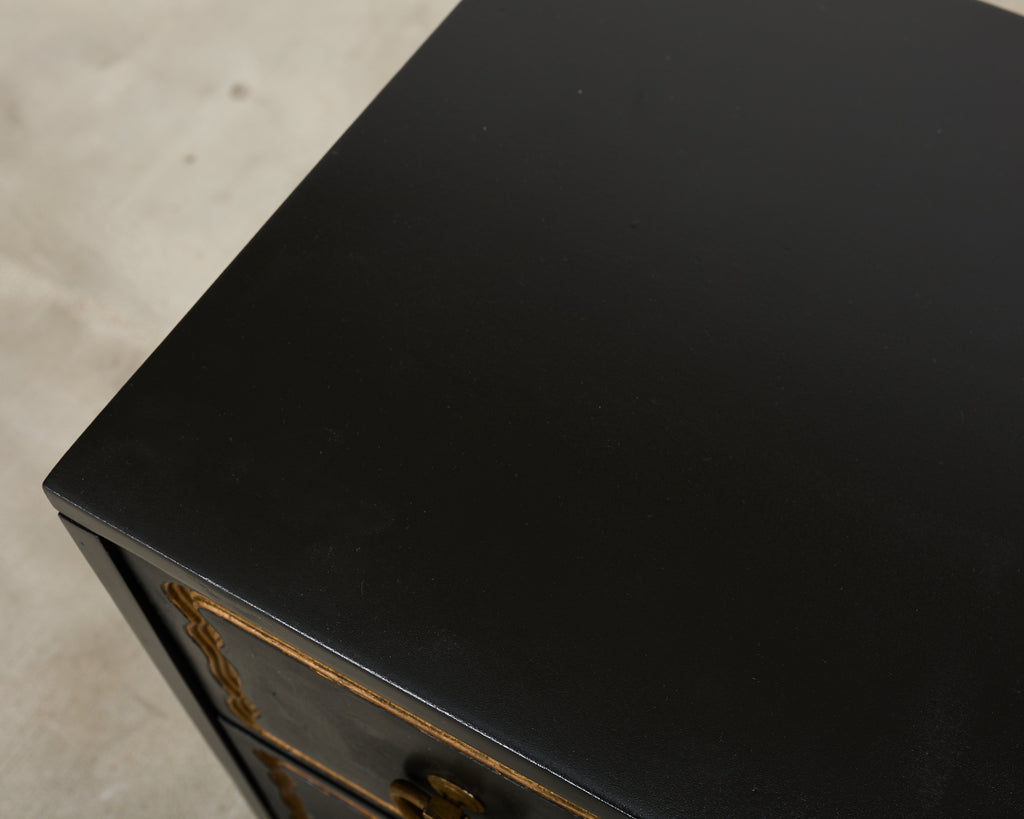 Set of Three Dorothy Draper Espana Chests in Black Bean