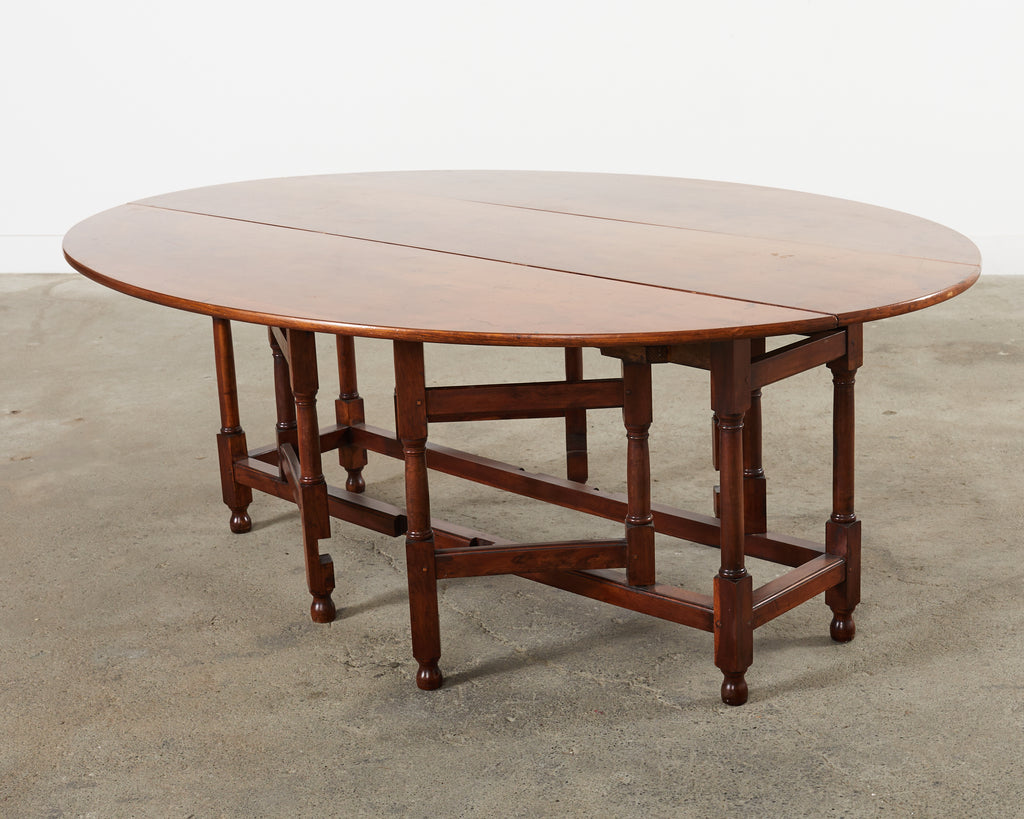 Dennis and Leen Georgian Style Drop-leaf Oval Dining Table