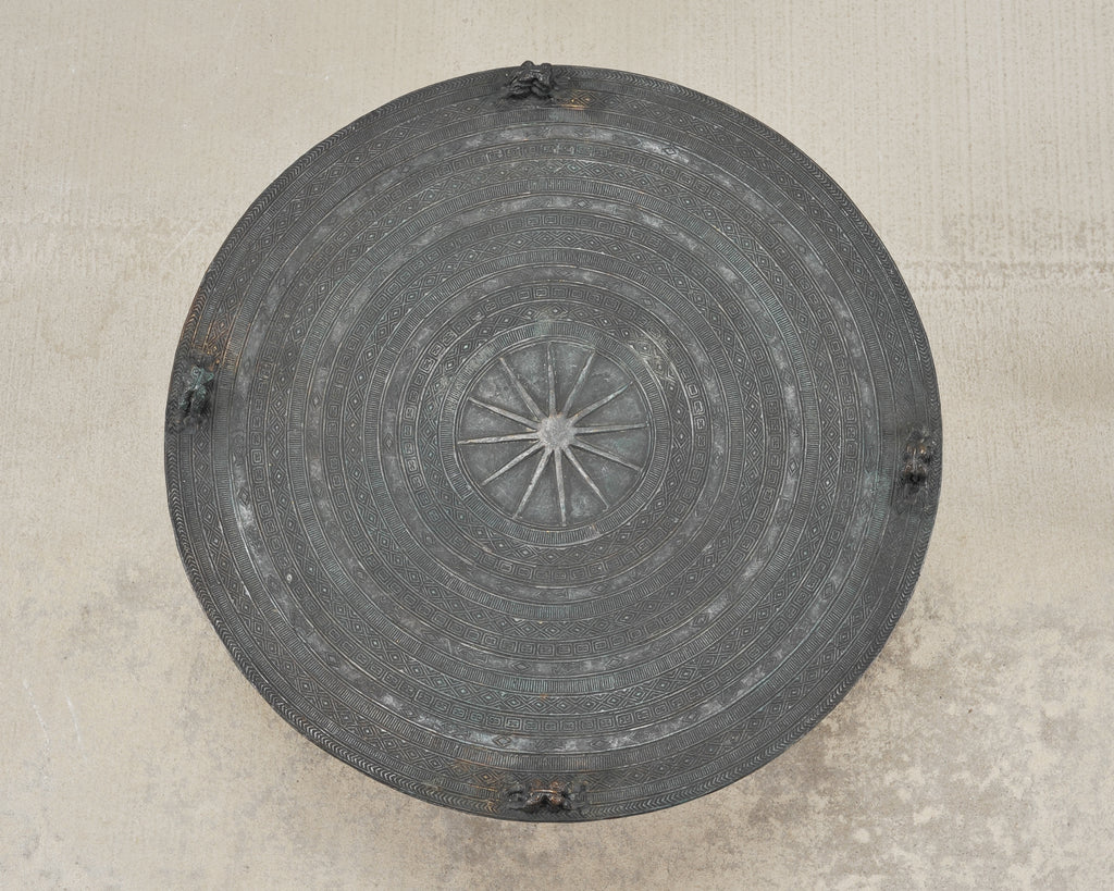 Southeast Asian Bronze Frog Rain Drum or Drinks Table