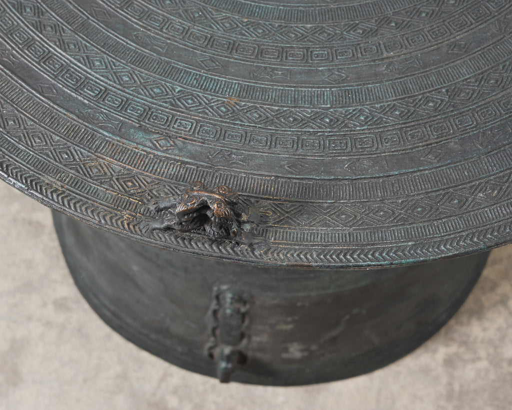 Southeast Asian Bronze Frog Rain Drum or Drinks Table