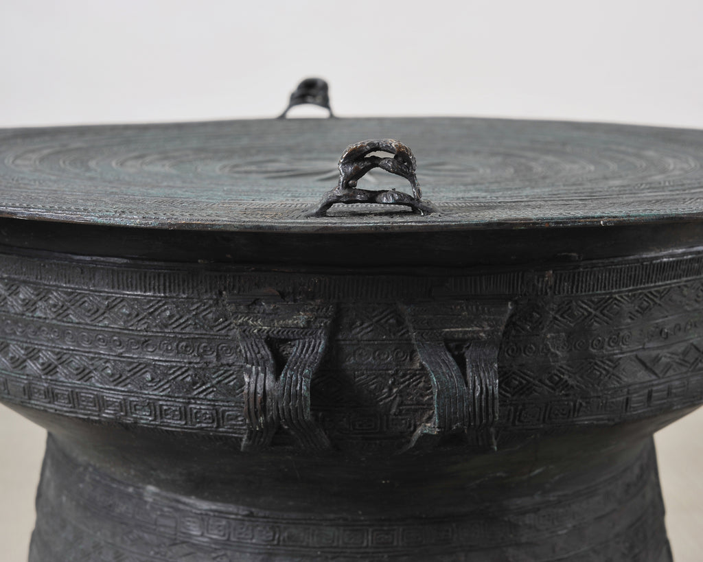 Southeast Asian Bronze Frog Rain Drum or Drinks Table