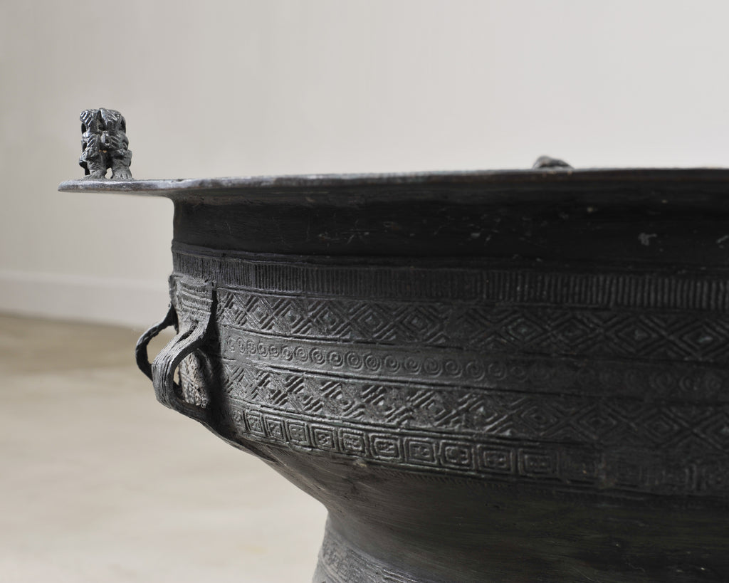 Southeast Asian Bronze Frog Rain Drum or Drinks Table
