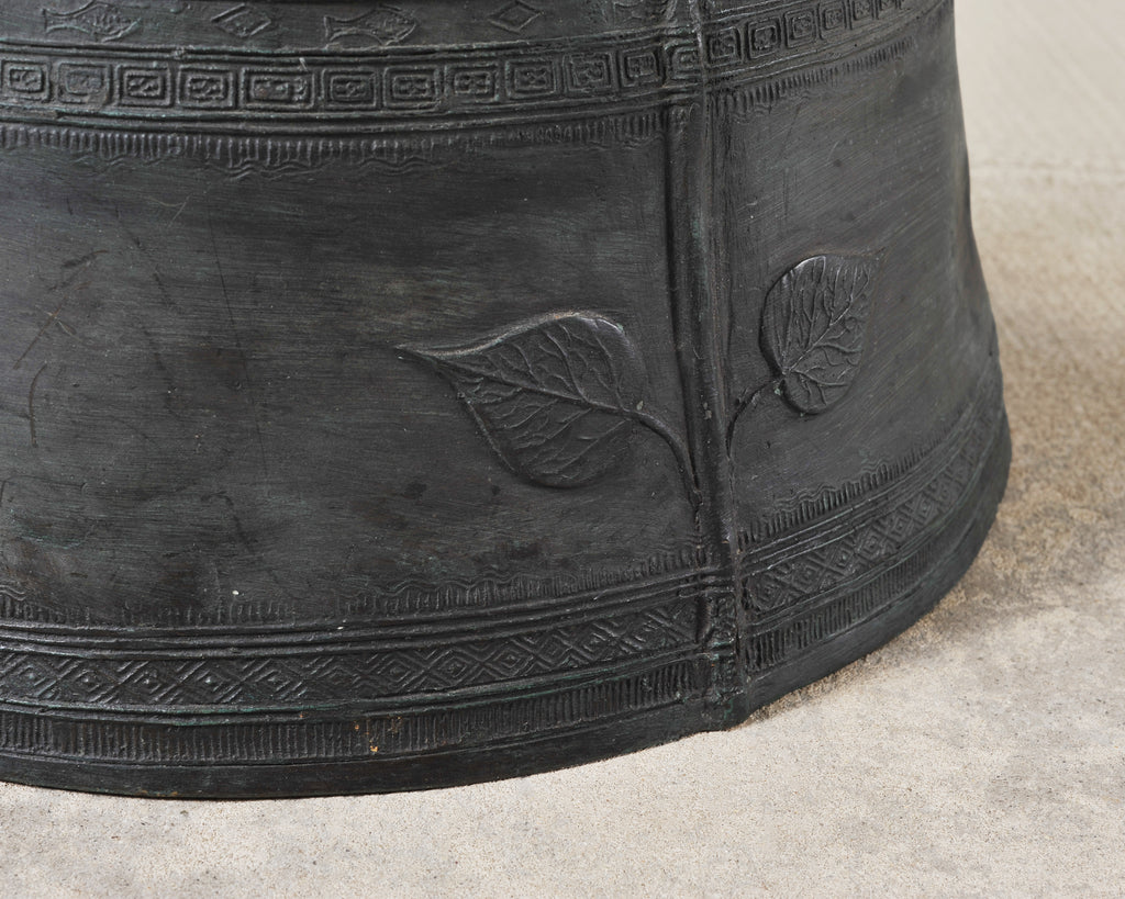 Southeast Asian Bronze Frog Rain Drum or Drinks Table