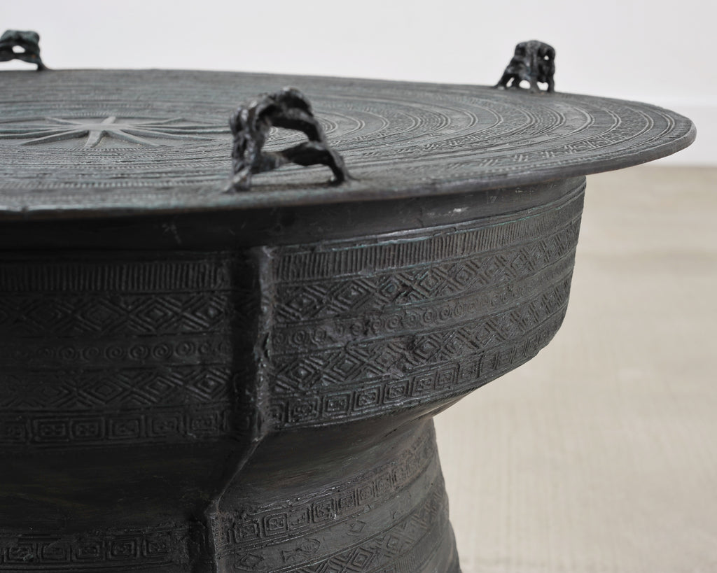 Southeast Asian Bronze Frog Rain Drum or Drinks Table