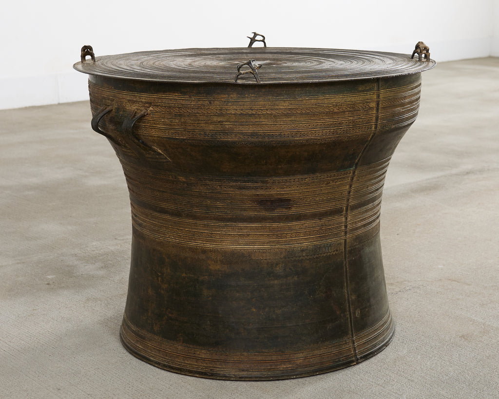 Southeast Asian Bronze Rain Drum or Drinks Table
