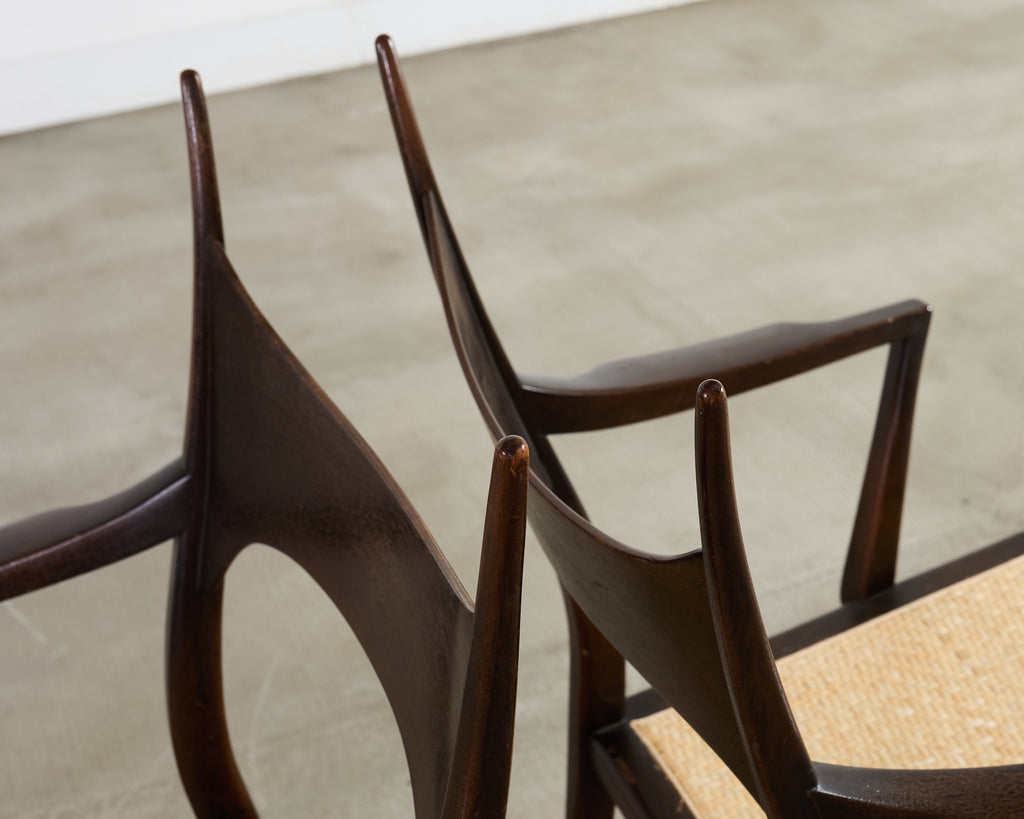 Set of Four Antler Dining Chairs by Edward Wormley for Dunbar