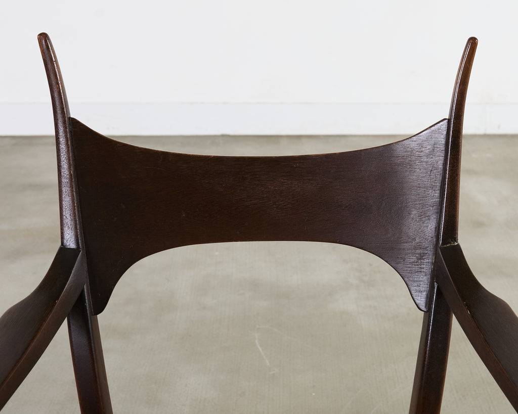 Set of Four Antler Dining Chairs by Edward Wormley for Dunbar