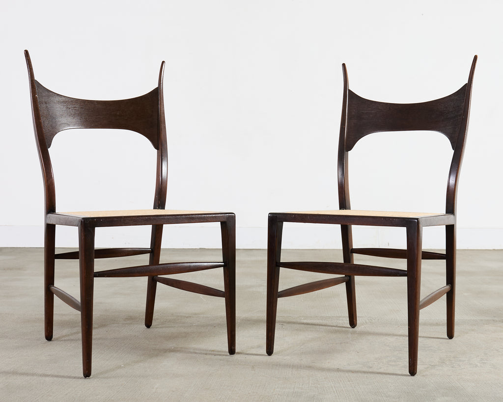 Set of Four Antler Dining Chairs by Edward Wormley for Dunbar