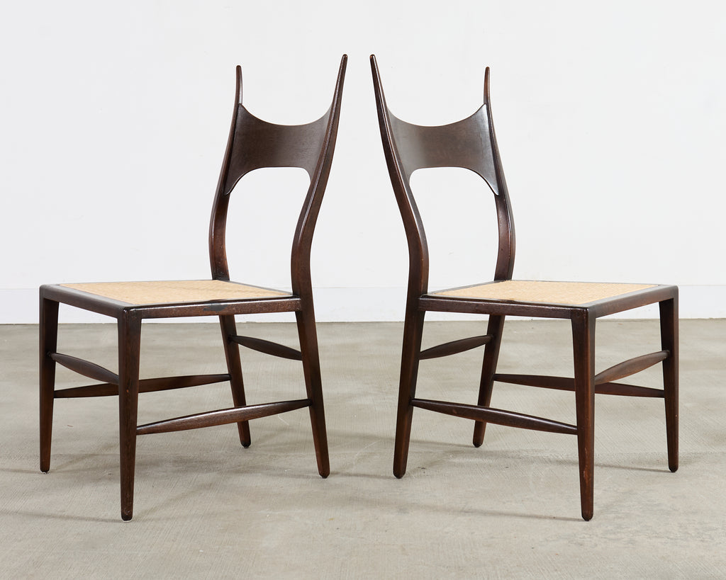 Set of Four Antler Dining Chairs by Edward Wormley for Dunbar