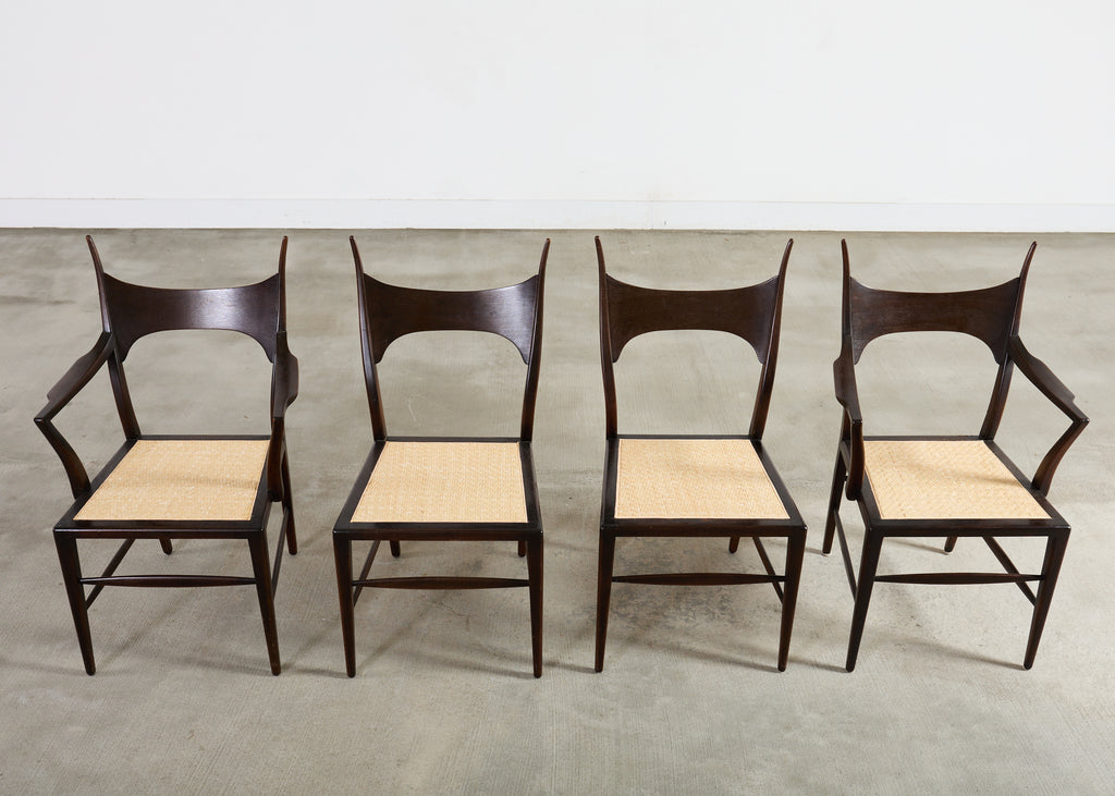 Set of Four Antler Dining Chairs by Edward Wormley for Dunbar
