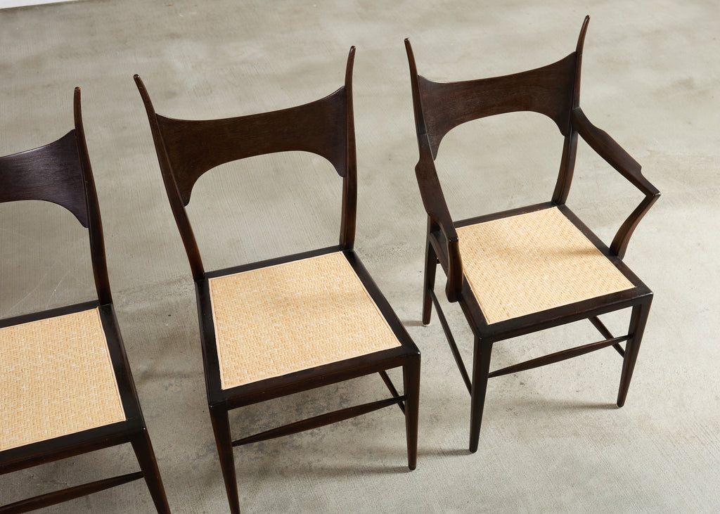 Set of Four Antler Dining Chairs by Edward Wormley for Dunbar
