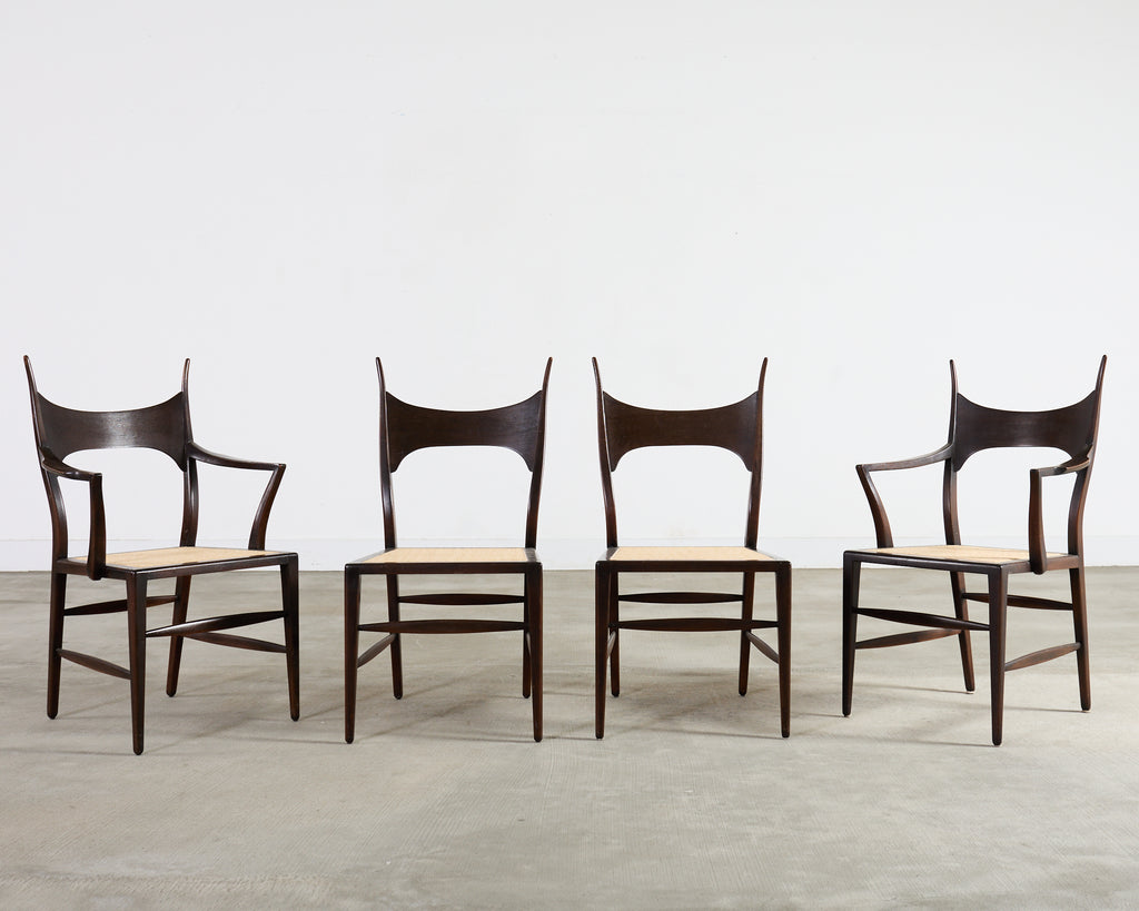 Set of Four Antler Dining Chairs by Edward Wormley for Dunbar