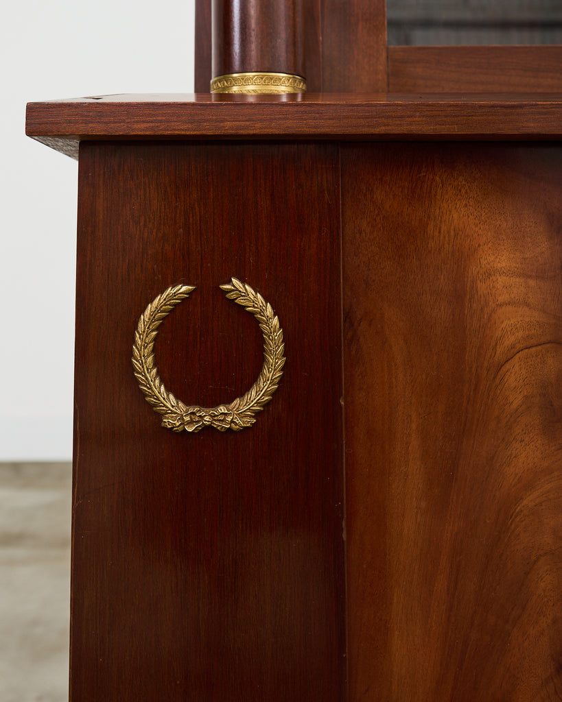 Grand French Empire Style Bronze Mahogany Bibliotheque Bookcase
