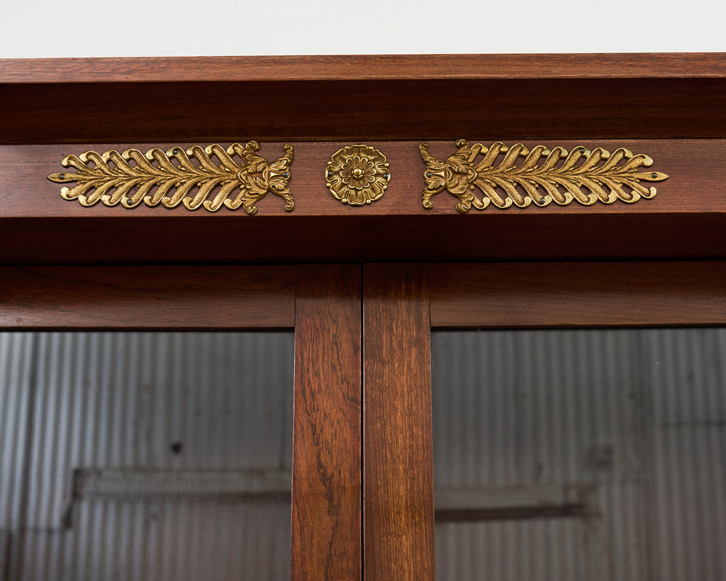 Grand French Empire Style Bronze Mahogany Bibliotheque Bookcase