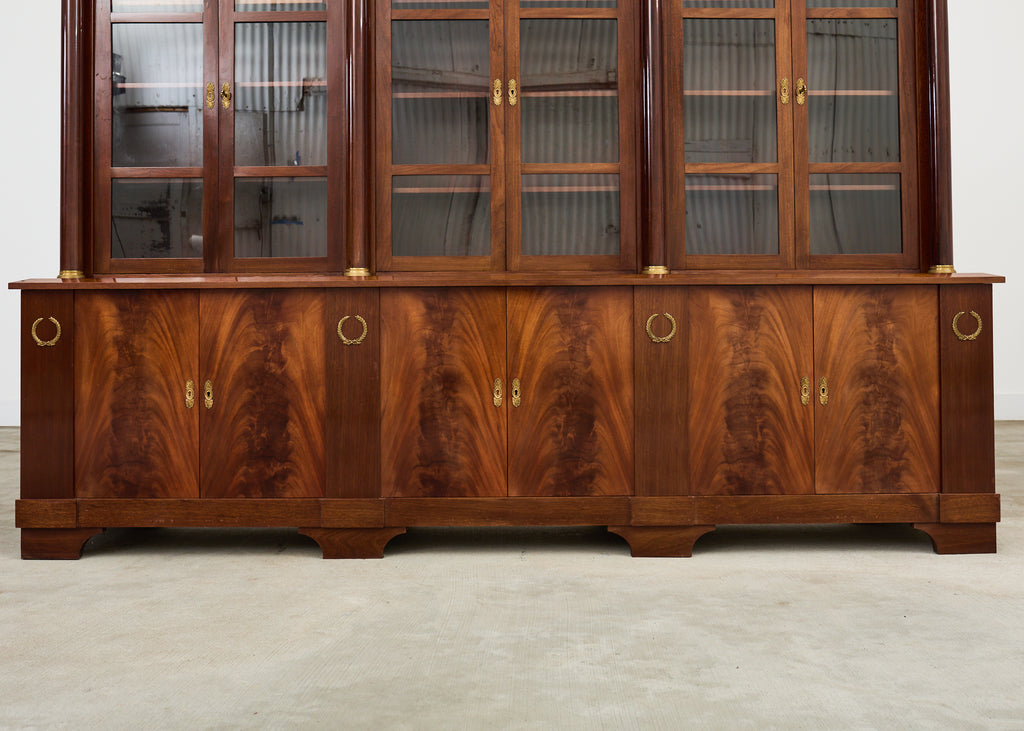 Grand French Empire Style Bronze Mahogany Bibliotheque Bookcase