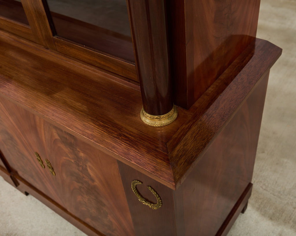 Grand French Empire Style Bronze Mahogany Bibliotheque Bookcase