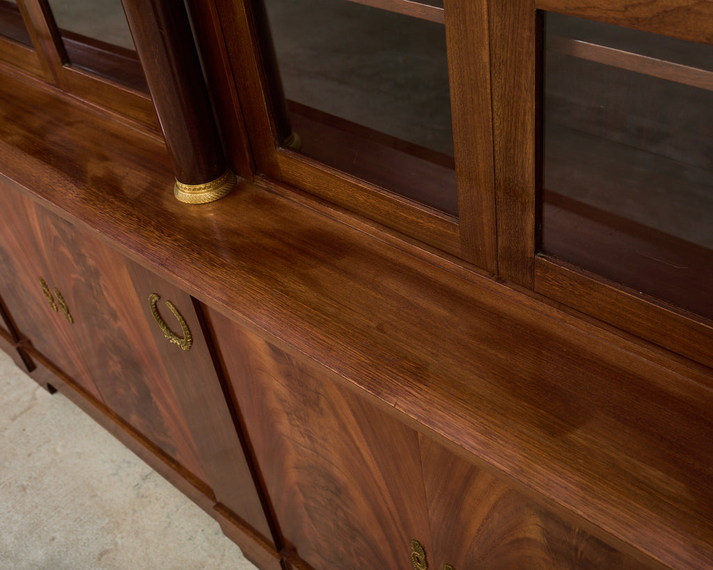 Grand French Empire Style Bronze Mahogany Bibliotheque Bookcase