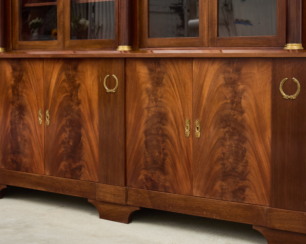 Grand French Empire Style Bronze Mahogany Bibliotheque Bookcase