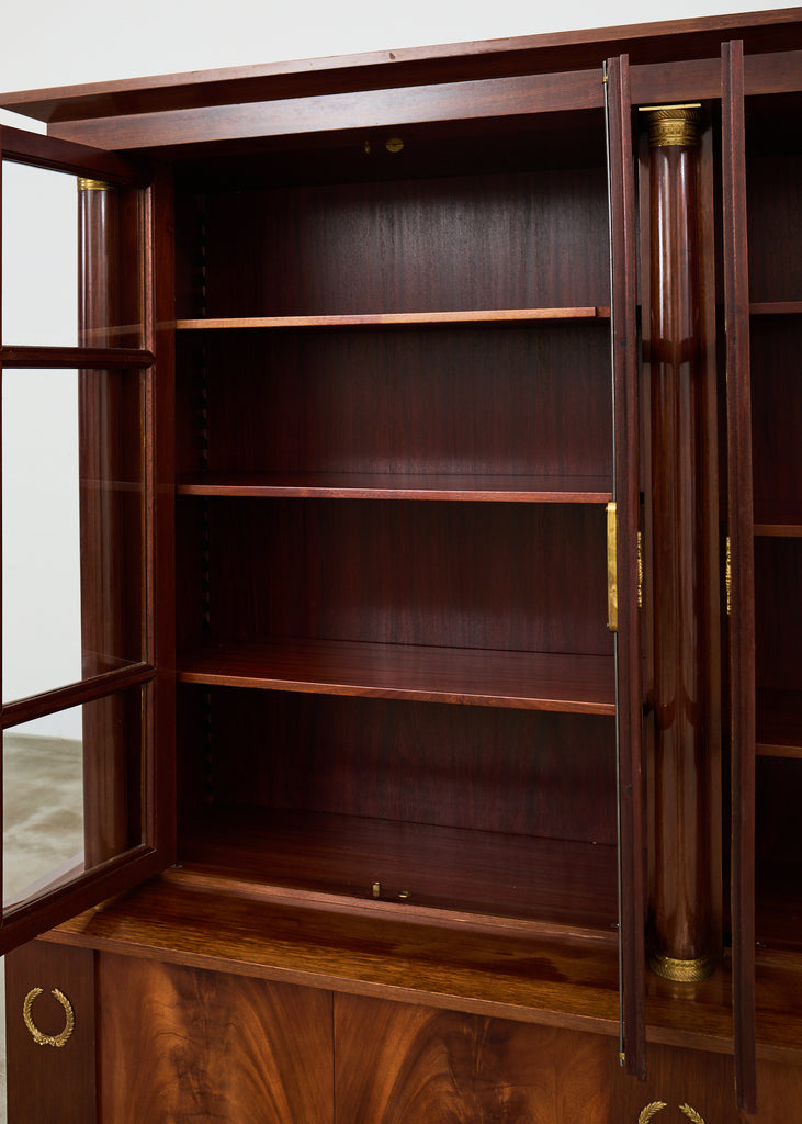 Grand French Empire Style Bronze Mahogany Bibliotheque Bookcase