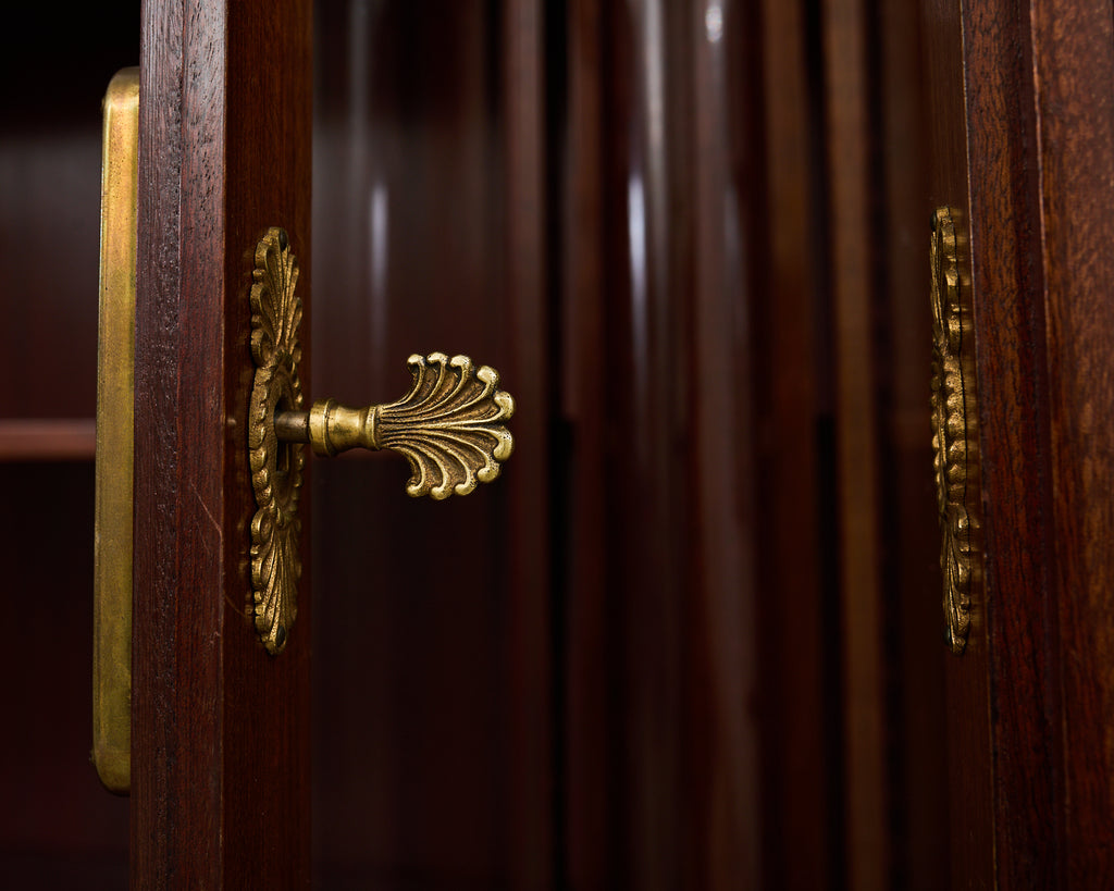 Grand French Empire Style Bronze Mahogany Bibliotheque Bookcase