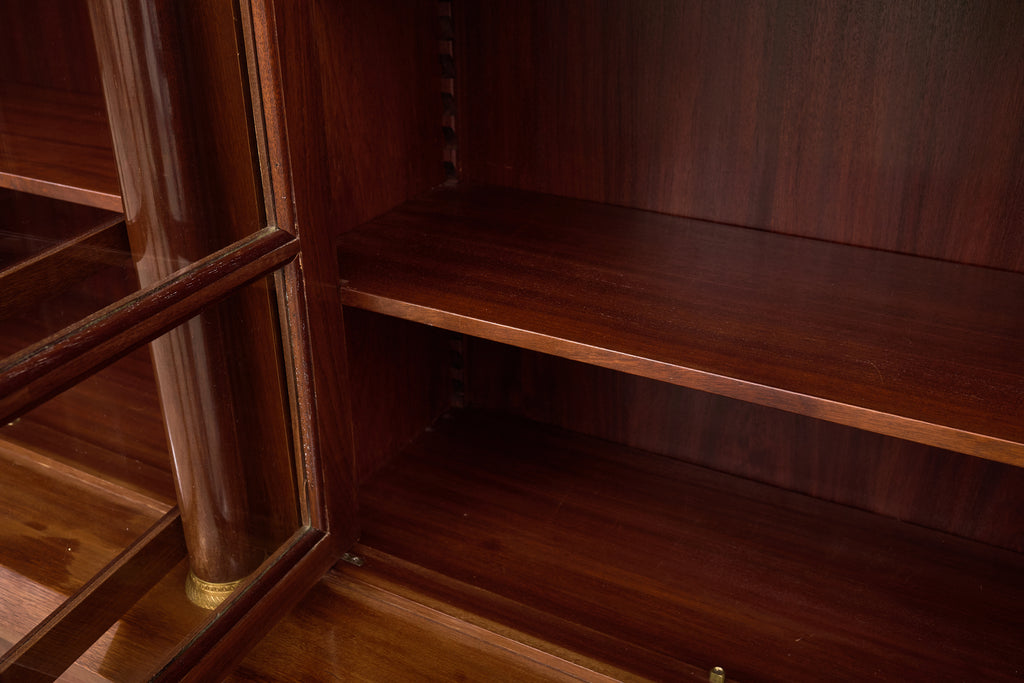 Grand French Empire Style Bronze Mahogany Bibliotheque Bookcase