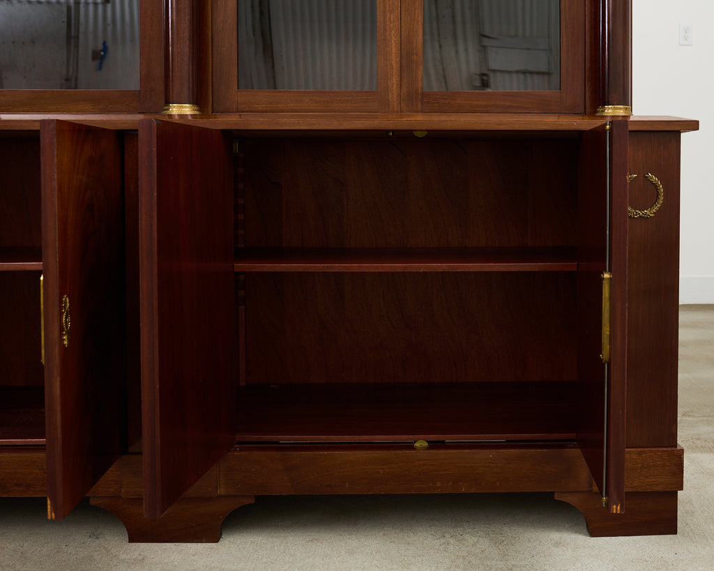 Grand French Empire Style Bronze Mahogany Bibliotheque Bookcase