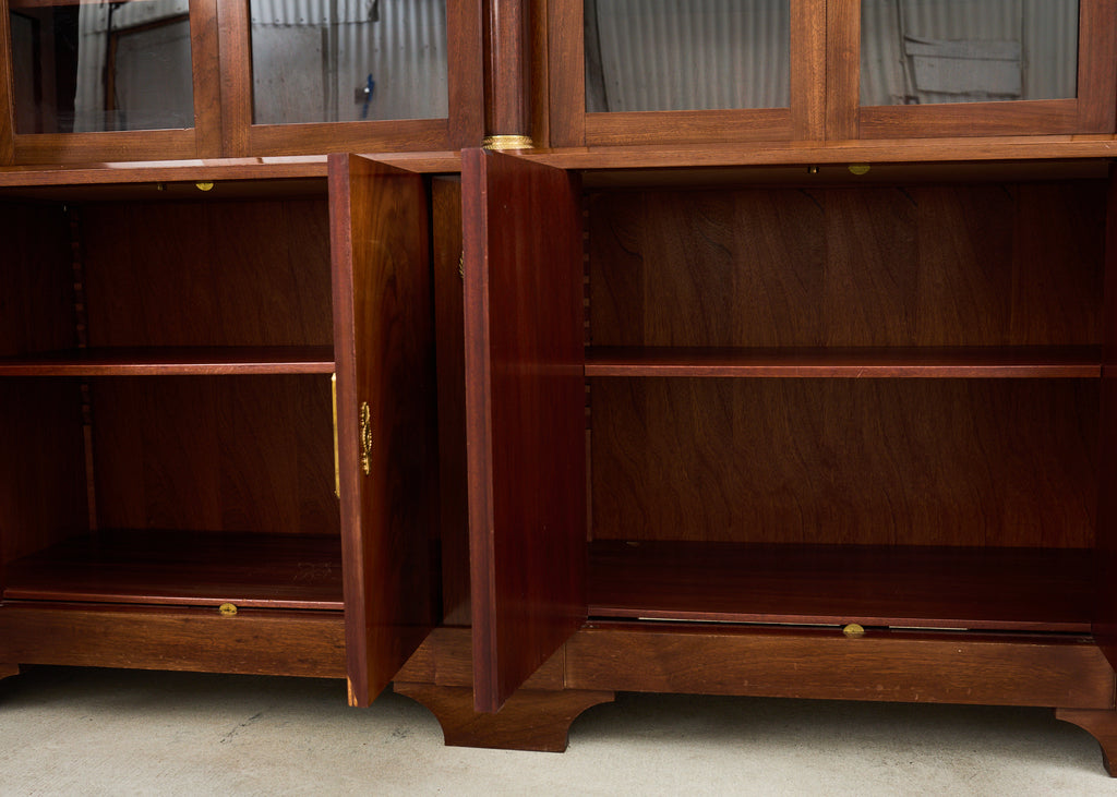 Grand French Empire Style Bronze Mahogany Bibliotheque Bookcase