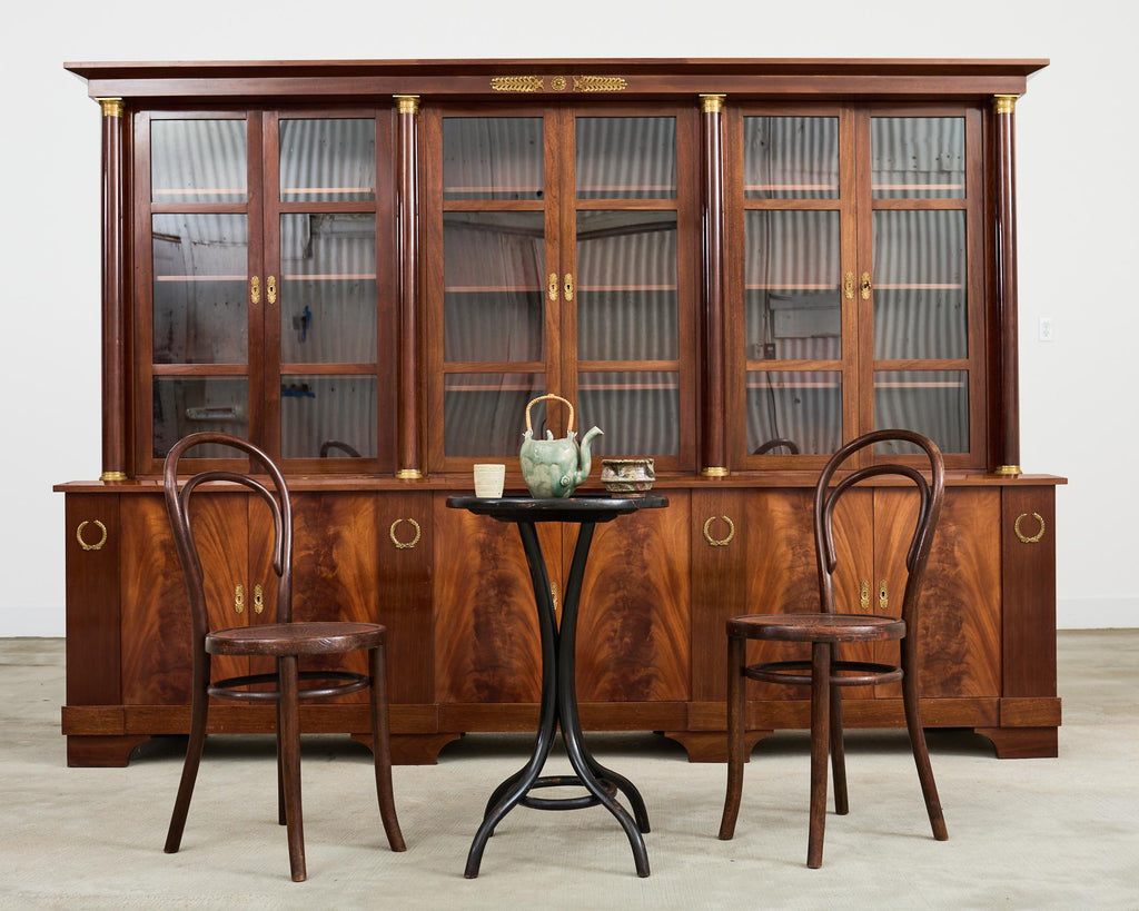 Grand French Empire Style Bronze Mahogany Bibliotheque Bookcase
