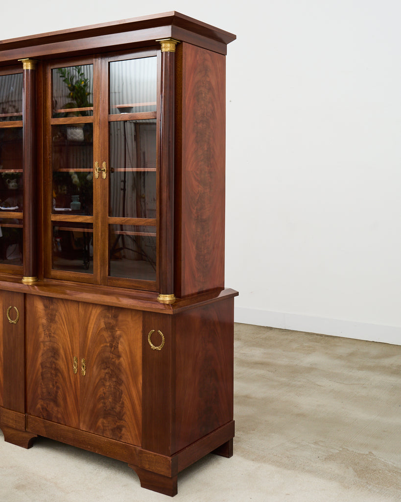 Grand French Empire Style Bronze Mahogany Bibliotheque Bookcase