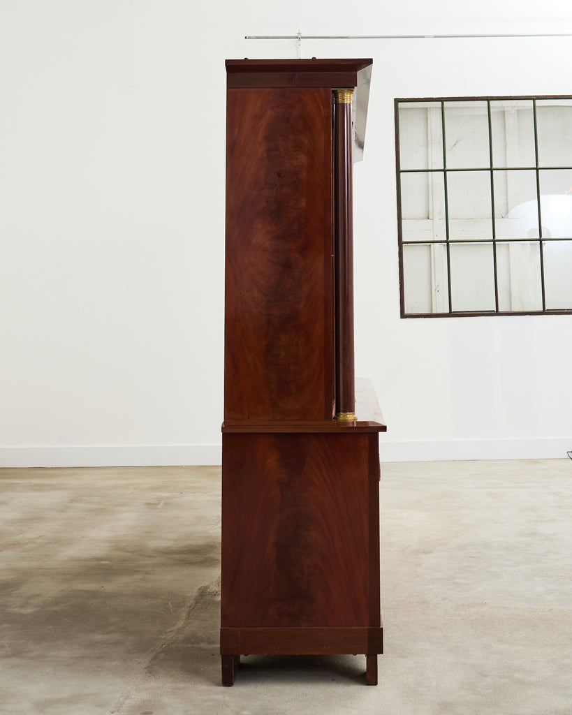 Grand French Empire Style Bronze Mahogany Bibliotheque Bookcase