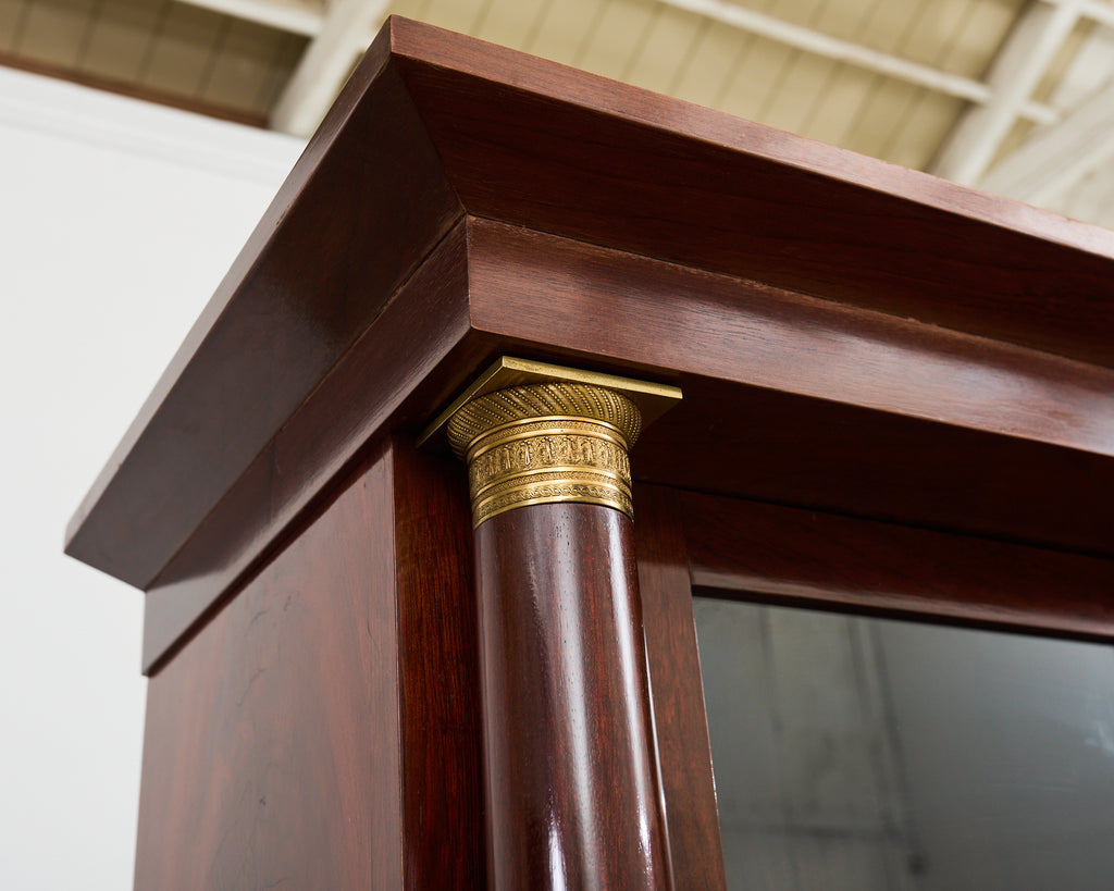 Grand French Empire Style Bronze Mahogany Bibliotheque Bookcase