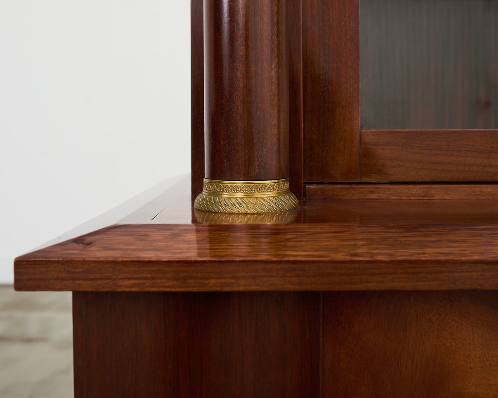 Grand French Empire Style Bronze Mahogany Bibliotheque Bookcase