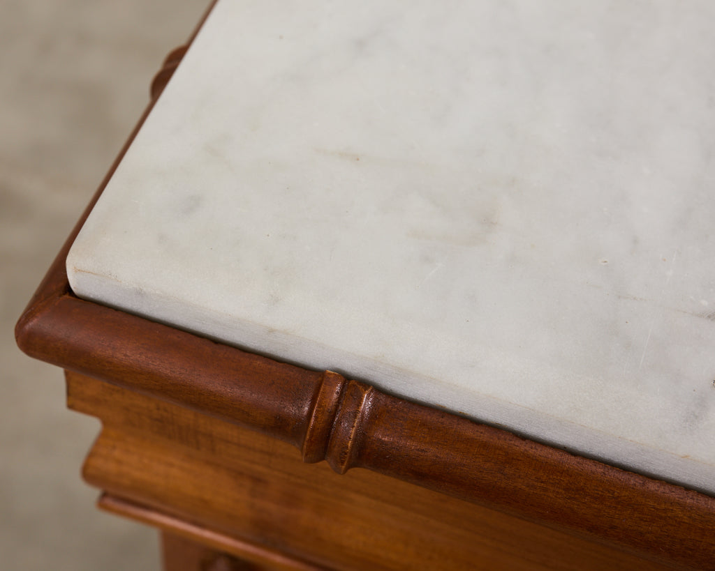 English Aesthetic Movement Faux Bamboo Marble Top Buffet Sideboard