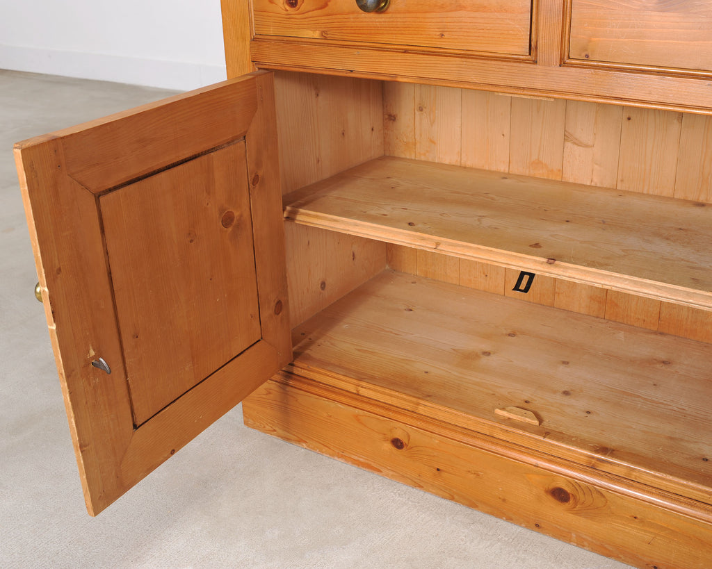 Country English Georgian Pine Bookcase Astragal Glazed Doors