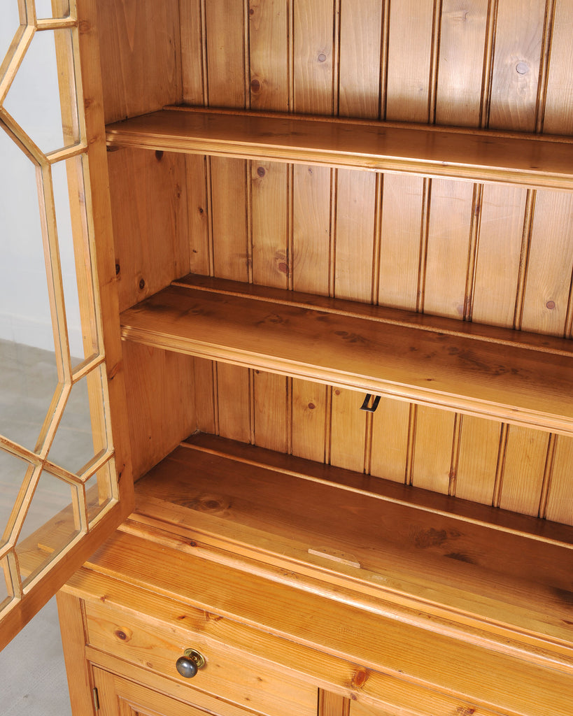 Country English Georgian Pine Bookcase Astragal Glazed Doors