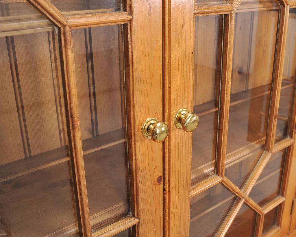 Country English Georgian Pine Bookcase Astragal Glazed Doors