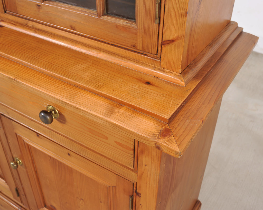 Country English Georgian Pine Bookcase Astragal Glazed Doors