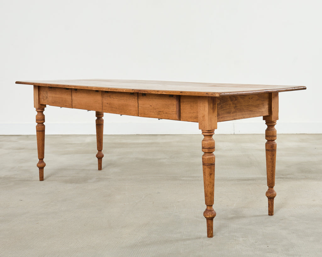 19th Century Country French Provincial Pine Farmhouse Dining Table