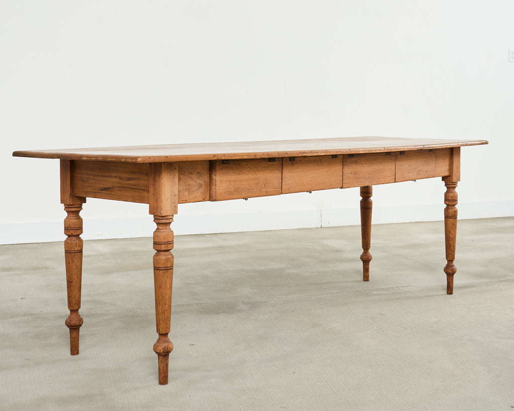 19th Century Country French Provincial Pine Farmhouse Dining Table