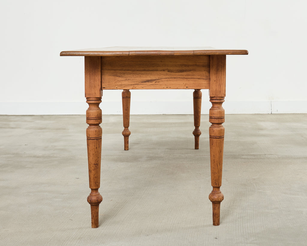 19th Century Country French Provincial Pine Farmhouse Dining Table