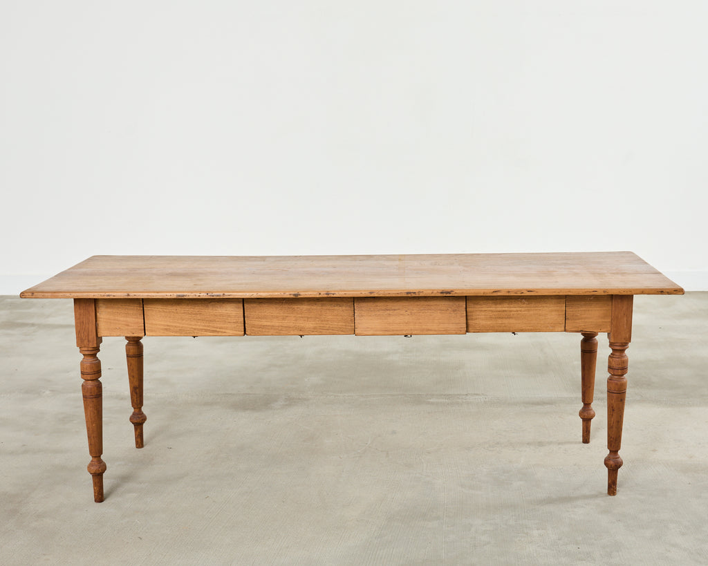 19th Century Country French Provincial Pine Farmhouse Dining Table