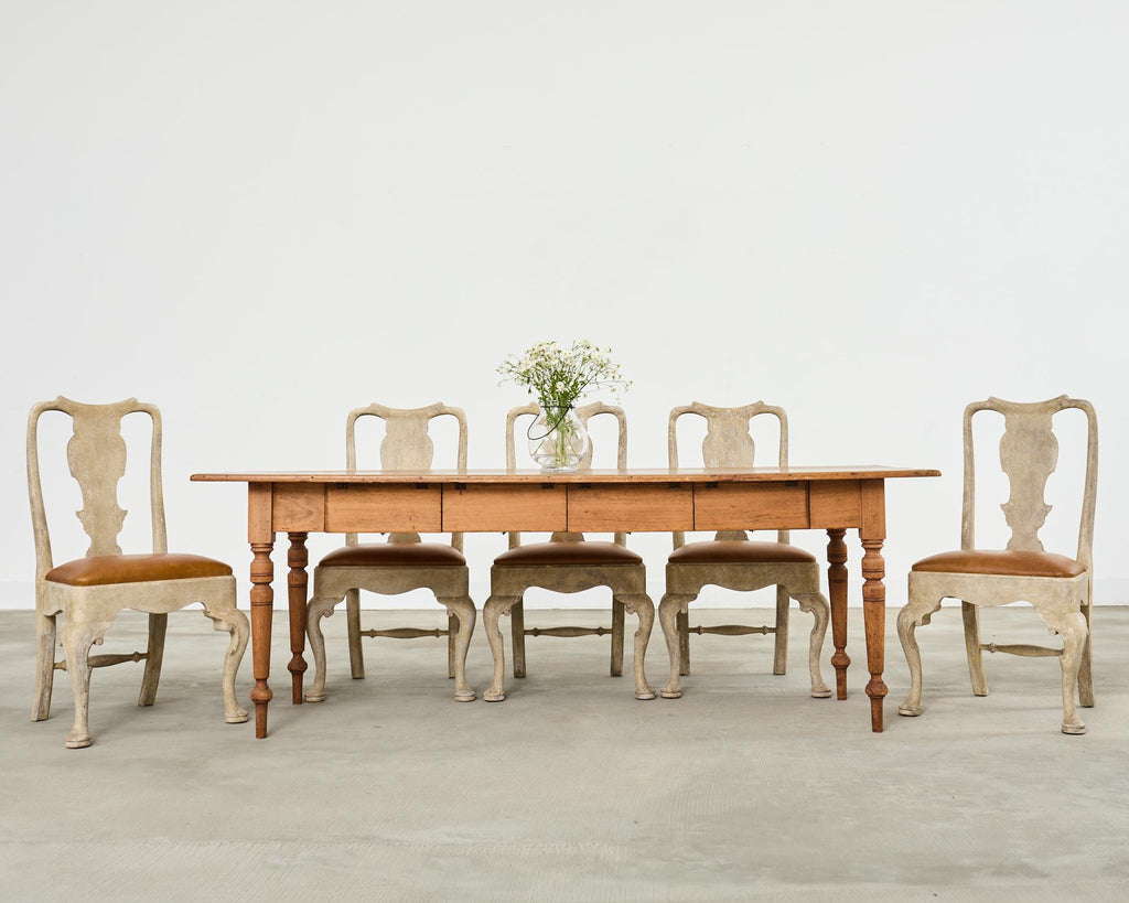 19th Century Country French Provincial Pine Farmhouse Dining Table