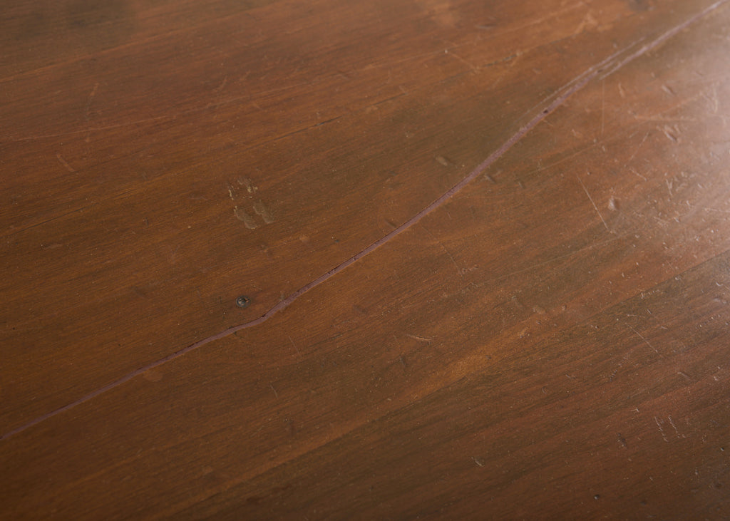 Country English Provincial Walnut Farmhouse Trestle Dining Table 8 Ft.