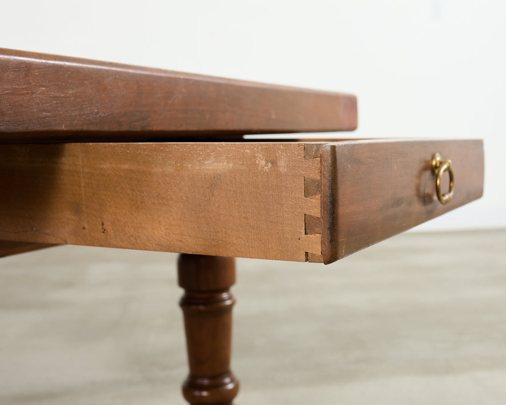 Country English Provincial Walnut Farmhouse Trestle Dining Table 8 Ft.